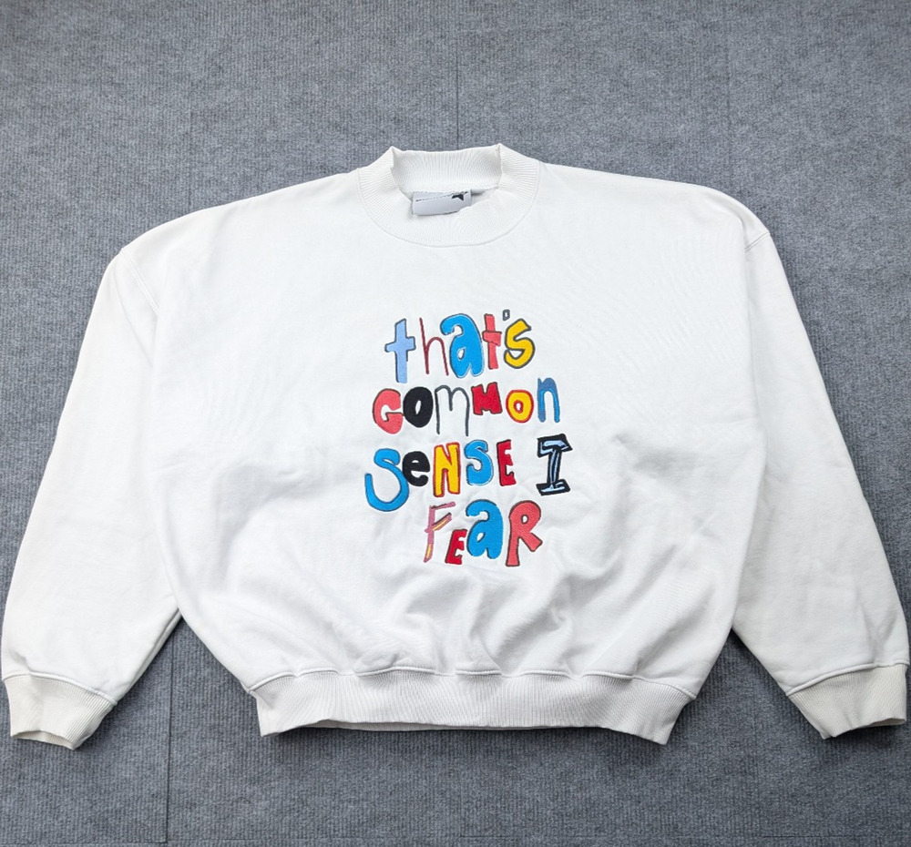 Mitch Flippo MFG Sweatshirt Mens Medium Thats Common Sense I Fear Novelty Heavy